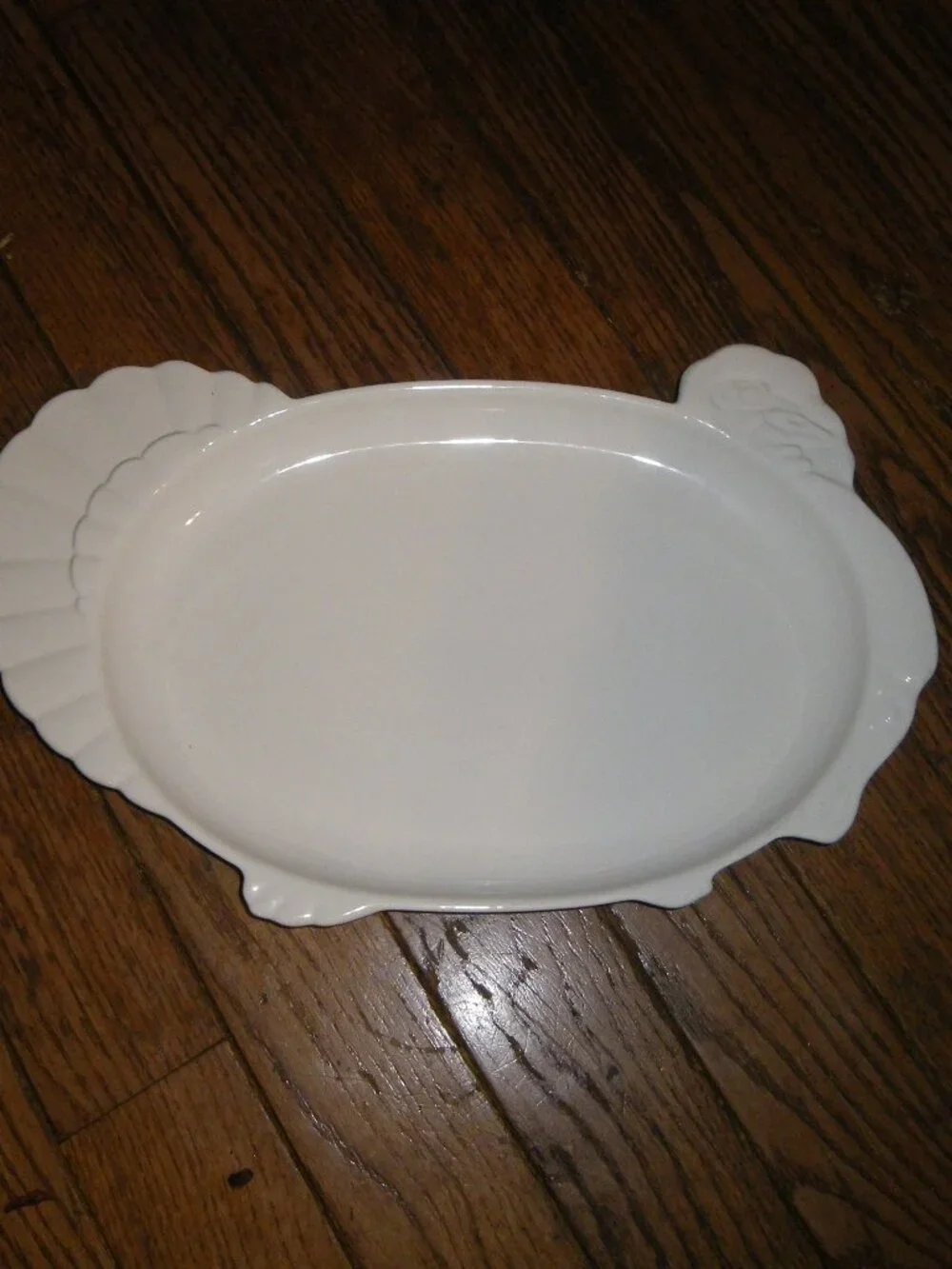 Vintage Large Ceramic Thanksgiving Turkey Shaped Serving Platter Adorable!